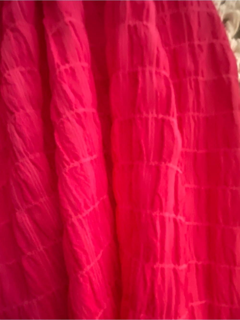 Arula Raspberry Pink Textured Peplum Blouse Size B 2X Flutter Sleeve - Picture 4 of 7